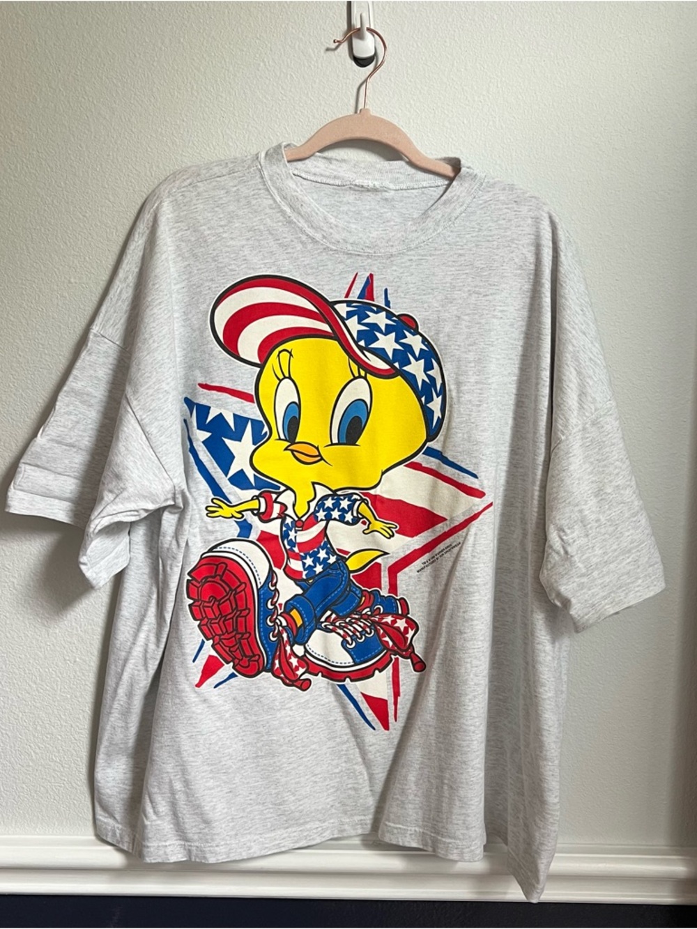 Vintage Warner Bros Patriotic Fourth Of July Tweety Bird T Shirt RARE HTF